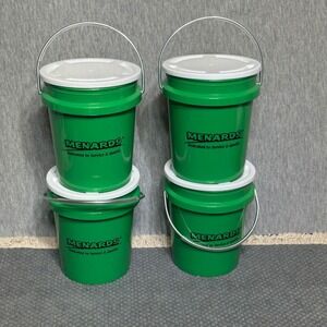 Menards Mini-Pail 400mL Grn Plastic Storage Buckets with Lids Set of 4